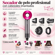 Secador de pelo profesional con cabezales imantados