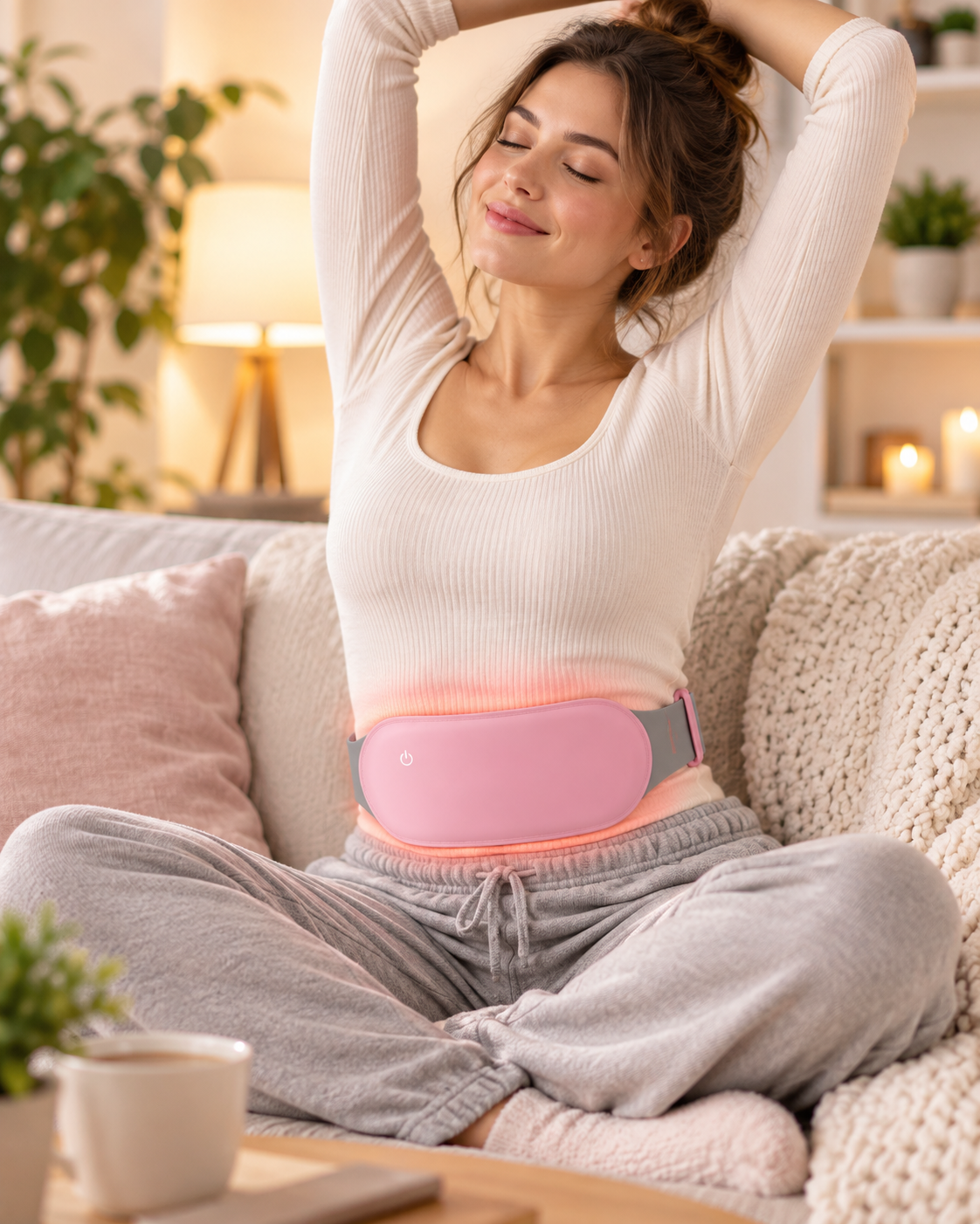 Cinturon calefactado para dolores menstruales y cólicos